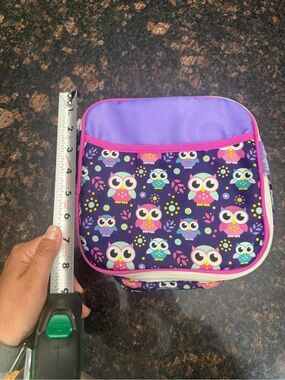 Cute Owl Print Lunch Bag - Purple & Pink